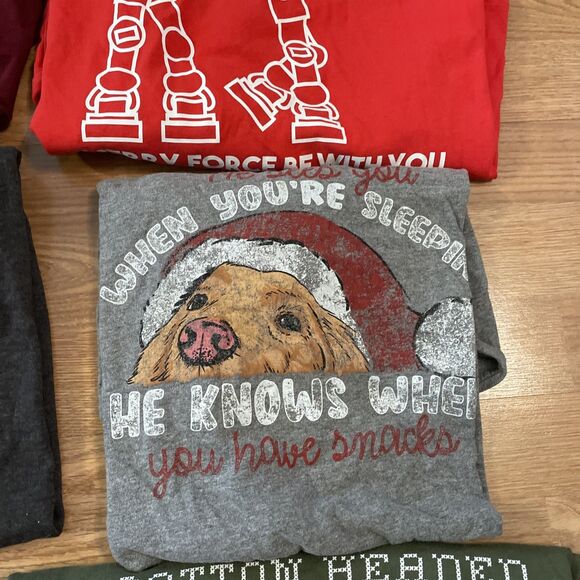 Mens Christmas Shirt LOT Size XL Lot Of 6 Tees ELF Star Wars Santa - Picture 7 of 15